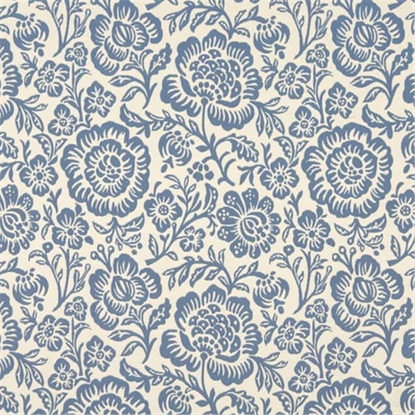 Designer Fabrics F404 54 in. Wide Blue And Beige Floral Matelasse Reversible Upholstery Fabric F404 - main